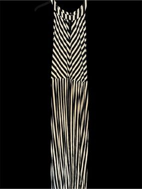 Lane Bryant Black and Cream Striped Maxi Dress